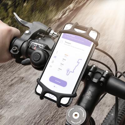 China Universal Cheaper Bike Mount Phone Holder Flexible Silicone Rubber Bike Phone Holder Adjustable Shipping Cost for sale