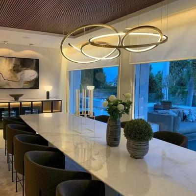 China Modern LED Light Pendant Light Modern Chandelier Rings Big Gold Chandelier for sale