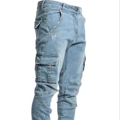 China OEM/ODM Casual Cotton Men's Straight-Leg Fashion Pocket Pencil Pants Breathable Trousers Jeans for sale