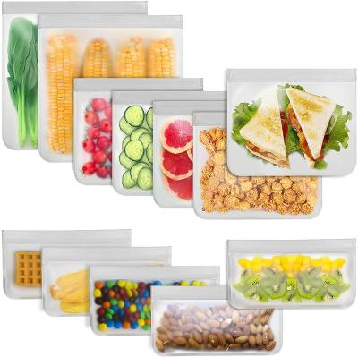 China Dishwasher Safe Reusable Food Storage Bags Extra Thick Leakproof Silicone Folding Free Plastic Bags for sale