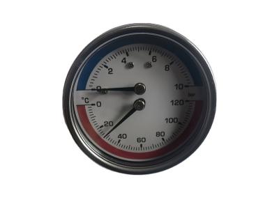 China 2.5 Inch Black Back Case Mount Thermometer And Pressure Gauge With BSP 1/2 2.5 Inch for sale