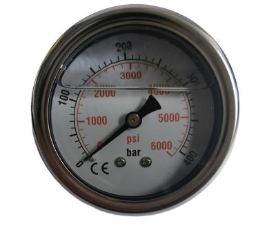 China Back Connection 2.5 Inch Liquid Brass Wire Filled Bourdon Tube Pressure Gauge Industry Pressure Gauge for sale