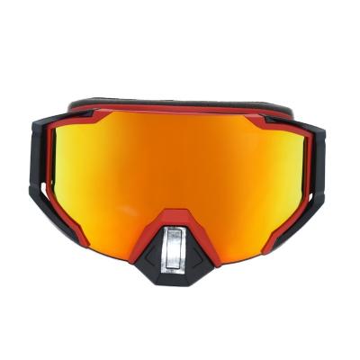 China Anti Fog Adult Sports Ski Sunglasses Anti Fog UV Proof Protective Motocross Ski Goggles With Nose Guard for sale