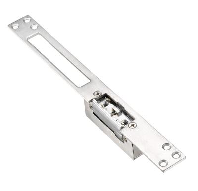 China AX080 Zinc Alloy Electric Strike Lock 12VDC With Long Stainless Steel Plate CE for sale