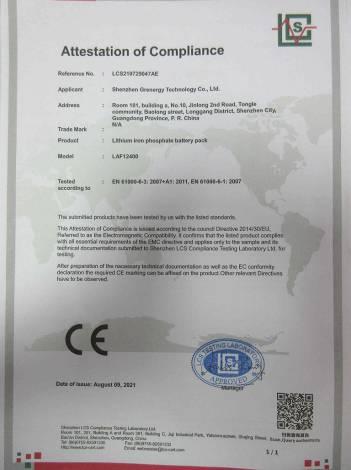 CE - Shenzhen Grenergy Technology Co., Ltd.