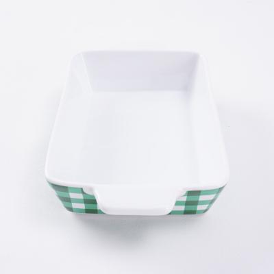 China Viable Factory Wholesale Customized Logo Rectangular Ceramic Baking Dish for sale