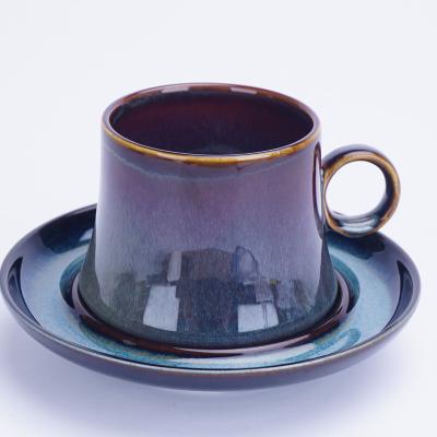 China Viable Custom Glazed Ceramic Cappuccino Espresso Coffee Latte Cups And Saucers Restaurant Cup Coffee for sale