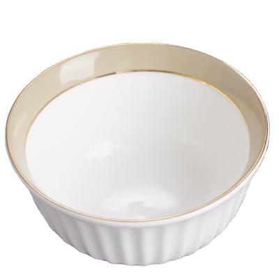 China Wide, Shallow Porcelain Salad and Pasta Bowls Set Microwave and Dishwasher Safe Serving Dishes Matte White for sale