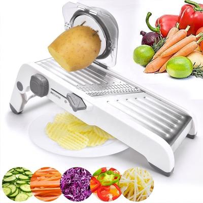 China Viable Mandoline Slicer for Food Vegetable Kitchen Adjustable Slicer Vegetable Cleavers for Potato Onion French Fries Slicer for sale