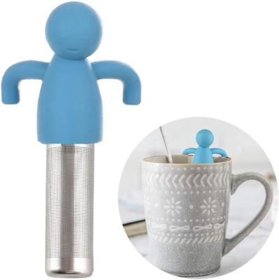 China Viable Portable Tea Infuser Cute Tea Strainer For Loose Stainless Steel Good Mesh Tea Ball Steeper With Silicone Lid For Mug Cup for sale