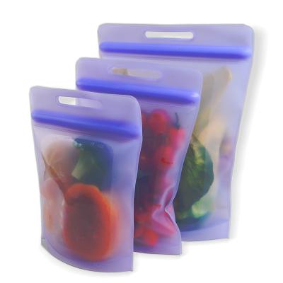 China 20pcs/Lot Reusable Collapsible Silicone Food Storage Containers Leakproof Containers Stand Up Fresh Zippered Bag Cup Bag Food Storage Bag for sale