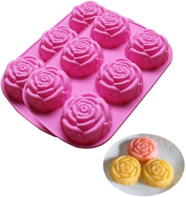 China Viable Silicone Soap Mold For Handmade Jelly Pudding Chocolate 6 Different Cavity Cake Soap Flower Shapes Design Set Of 2 for sale