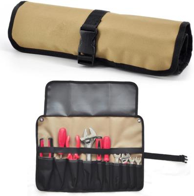 China Oxford Roll Up Tool Bag Key Pouch Universal Tool Bag Hanging Roll Organize For Electrician HVAC Plumber Carpenter Or Mechanic for sale