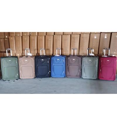 China Polyester Spot Goods In Cloth Embroidery 2 Wheel Travel Running Business Bag Sets Cheap Trolley Suitcase Bag Luggage Set for sale