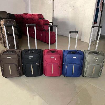 China Polyester Spot Goods In Running Fabric 600D 2 Wheel Travel Spinner Set Business Bags Set Cheap Trolley Suitcase Bag Luggage Set for sale