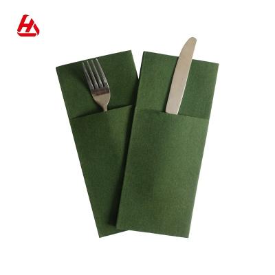 China Colorful Customized Soft Durable Airlaid Paper Towels Table Napkins Durable Dinner Napkins With Built In Flatware Pocket for sale