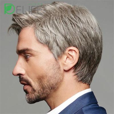 China Middle Oblique Invisible All Hair Factory Hairpiece Factory Wholesale Men's Hair Block Main Reissue Cover Invisible Wig Piece Reissue Handwoven Men for sale