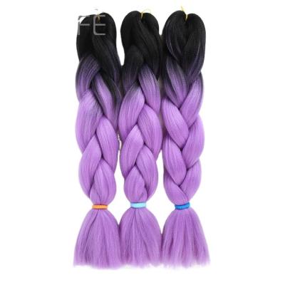 China Large Braid Hair Dyed Chemical Fiber Gradient Color Gradient Two Braids Wig Jumbo Braid Hair High Temperature Silk for sale