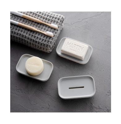 China 8009 Sustainable Nordic Double Plastic Soap Box Drain Double Soap Storage Box Anti-Slip Soap Box for sale