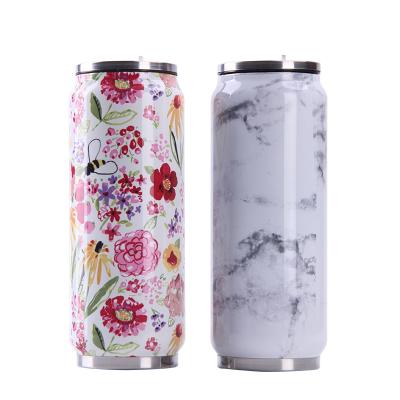 China S1045hot viable selling 18OZ Stainless Steel Travel Car Tumbler Cup Marbled Sublimation Water Cup With Lid And Straws Accept Custom Made for sale