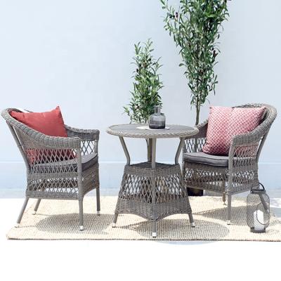 China Modern Outdoor Rattan Patio Furniture Wicker Aluminum Bistros 3-Piece Set for sale