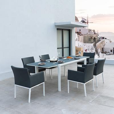 China Modern Garden Furniture Table And Chair In Outdoor Patio 7Pcs Set for sale