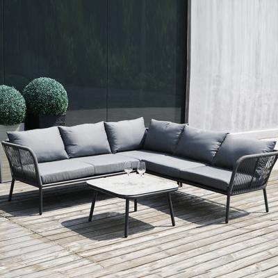 China Full Modern Aluminum Rattan Corner Sofa Three Sets In Cheap Great Designs for sale