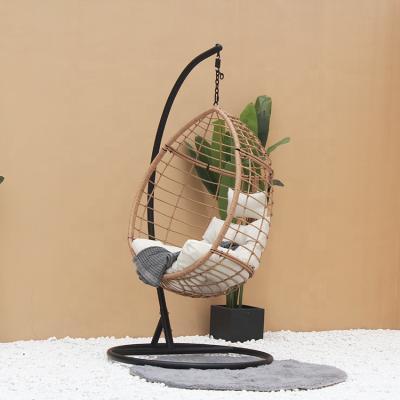 China Strong.durable Outdoor Rattan Patio Garden Swing Free Standing Hanging Chair for sale