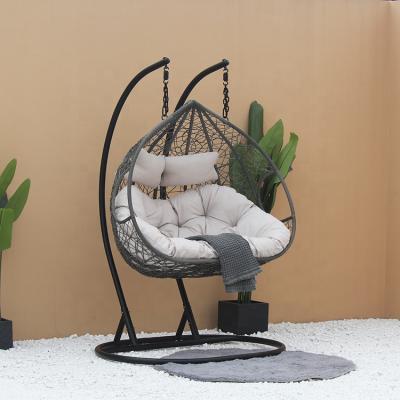 China Strong.durable 2-Persons Steel Double Steel Hanging Egg Chair Swing for sale