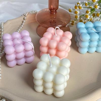 China Christmas Soy Wax Aromatherapy Cube Candle Scented Bubble Candles Birthday Gift Relaxing Home Decoration for sale