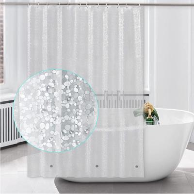 China 2023 Sustainable New Product Logo Print Waterproof And Mildewproof Custom Shower Curtains For Bathroom for sale