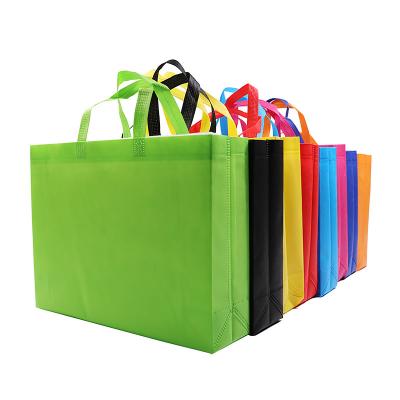 China 2022 Customs Sustainable Non Woven Reusable Large Logo Shopping Bag Handle Grocery Packaging for sale