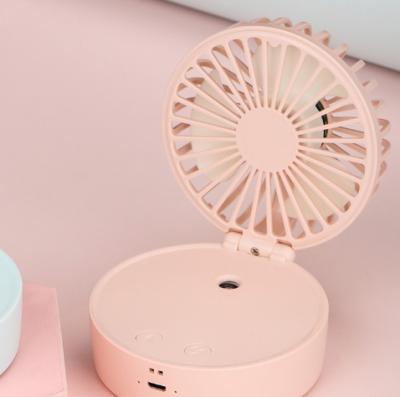 China Mini Fan 2022 Portable Handheld Mini Fan USB Rechargeable Battery Tabletop Pocket Water Spray Fan Small For Summer for sale