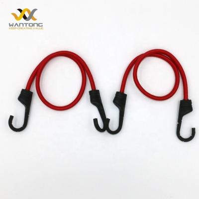 China Strong Stretch Elastic 2 Packs Customized 8mm 24 Inch Rubber Elastic Bungee Standard Bungee Cord With Hooks for sale