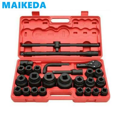 China Repairing Trucks and Heavy Machinery Ratchet Socket Set Durable Truck Socket Wrench Tools, 26pcs 3/4