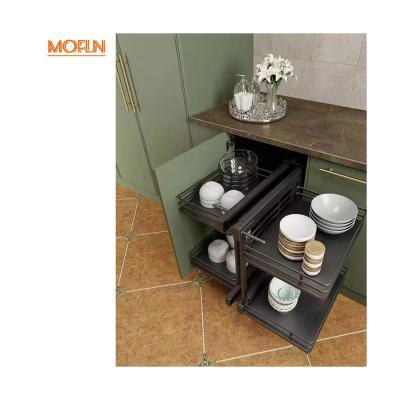 China Interior Kitchen Corner Storage Containers Kitchen Cabinet Storage Basket MOFLN Cabinet Storage Drawer Drawer Pull-Out Basket for sale