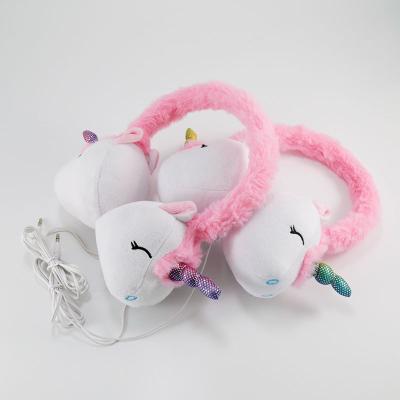 China High Quality Fashion Headband Fashion Cute Animal Plush Cartoon Earphones Cable Headphones for sale