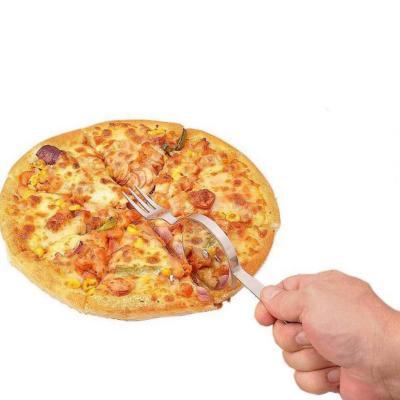 China Easy viable using 2 in 1 stainless steel pizza cutter fork pizza cutter with fork for pizza pie doughs for sale