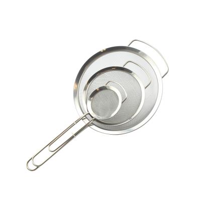 China OEM Factory Kitchen Good Quality Stainless Steel Viable Colander Strainer Mesh Strainer With SS Handle for sale