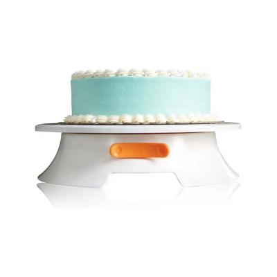 China Viable DIY Baking Tools Round Cake Turntable Plastic Holder with Lock Function and Measuring Scale for sale