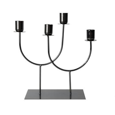 China Modern Black Candlestick Holder Wedding Candlestick For Candle for sale