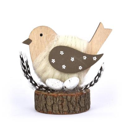 China New WOODEN Farm Easter Wooden Rooster Ornaments Decorations Wood Craft for sale