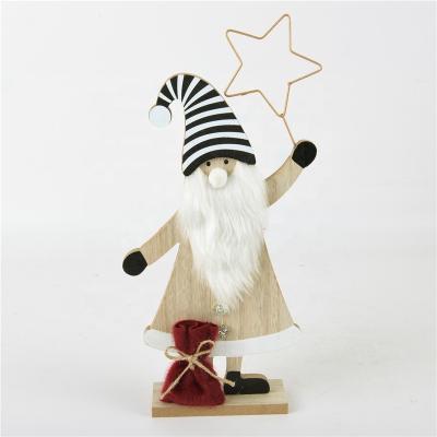 China Wooden Christmas Decorations Old Man Christmas Decorations Christmas Party Decoation Wooden Props for sale