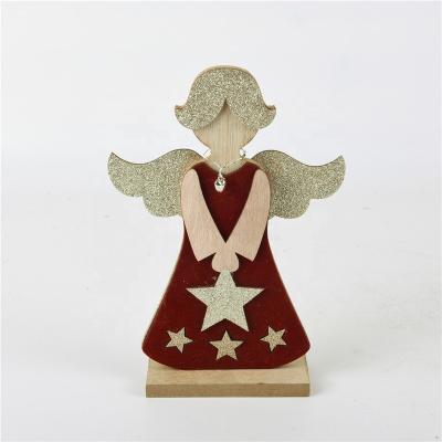 China Popular Christmas Gift Angel Table Top Ornaments 2021 New Christmas Red Velvet Decoration Angel Wings Charm for sale