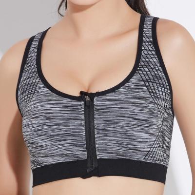 China Breathable 2105 Top Sports Bra Quick Dry Female Fitness Underwear Seamless Push Up Workout Sexy Front Zipper Close  Wear For Women OEM for sale