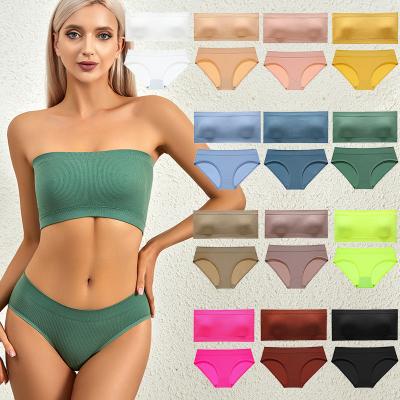 China Seamless Underwear Set Special for Women's Small Chest Sexy Beauty Vest Wireless Gather-up Bra Set for sale