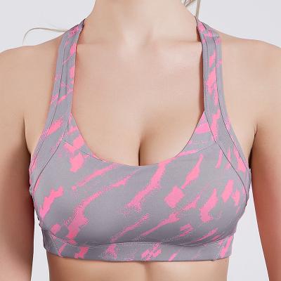 China Push-up 812 Breathable and Quick-drying Sports Bra Dropship Cross Back Bra Manufactory Gym Fitness Shockproof Push Up Seamless Top OEM for sale