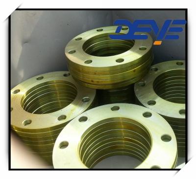 China Cast Steel flanges SOFF DIN PN10 PN16 Golden Yellow Paint for sale