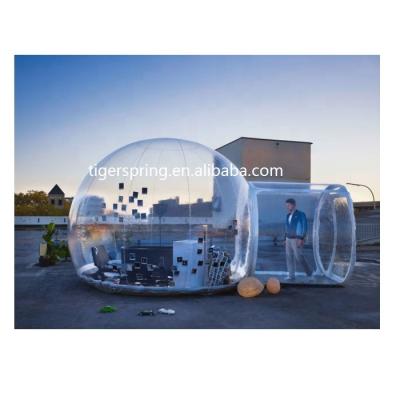 China Transparent Luxurious UV-Resistant Outdoor Single Tunnel Inflatable Bubble Tent Family Camping Backyard for sale