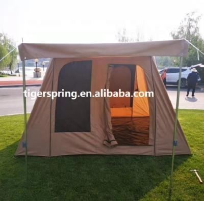 China Outdoor Heavy Duty Luxury Tent Waterproof 10FT Safari Tent Shape Glamping Camping Tent for sale